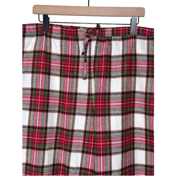 Hanna Andersson Unisex Holiday Plaid Flannel Pajama Pants XL Red Green Cream - Picture 3 of 8